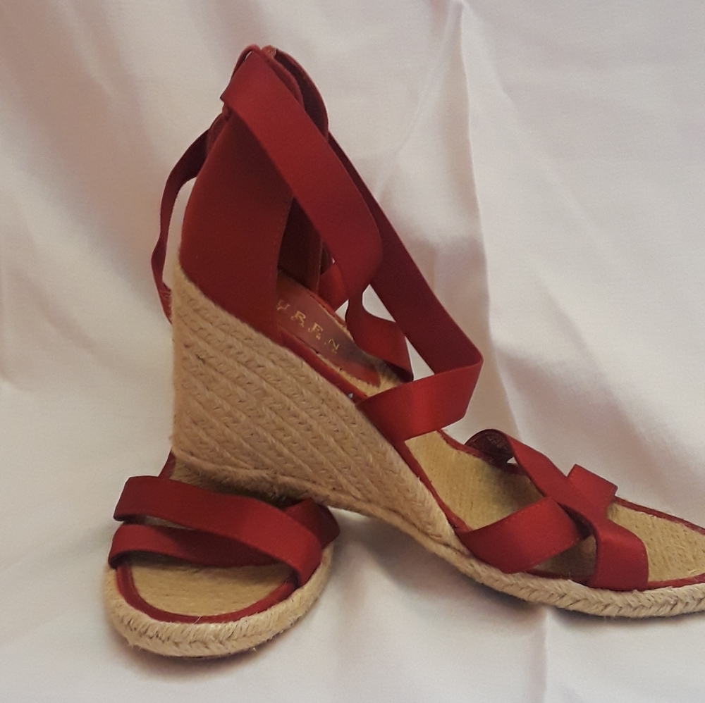 Lauren Ralph Lauren Red Espadrilles,  8B